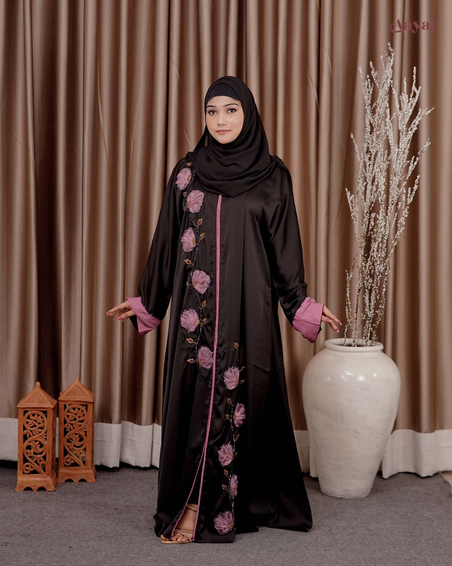 Blush Petals Abaya