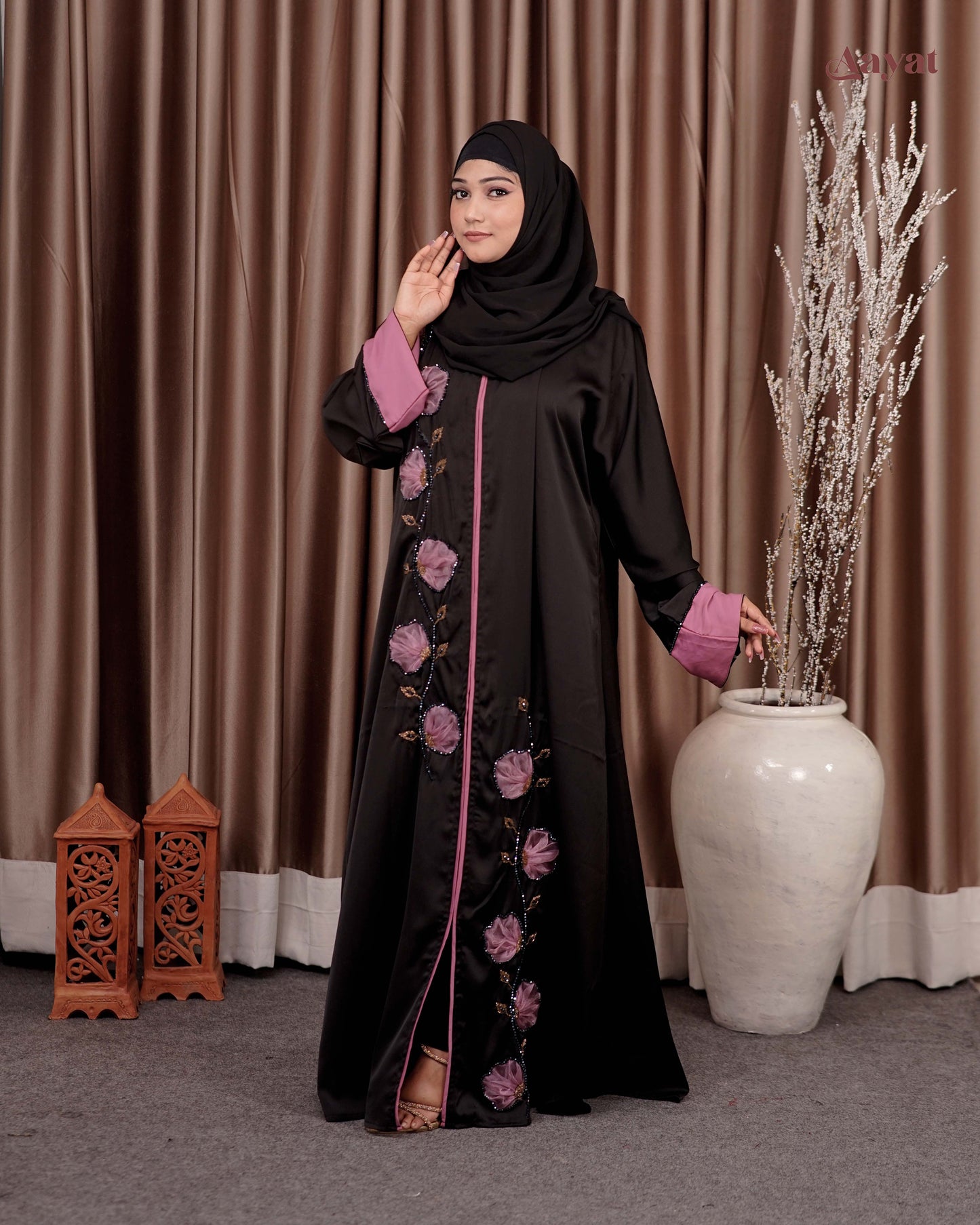 Blush Petals Abaya