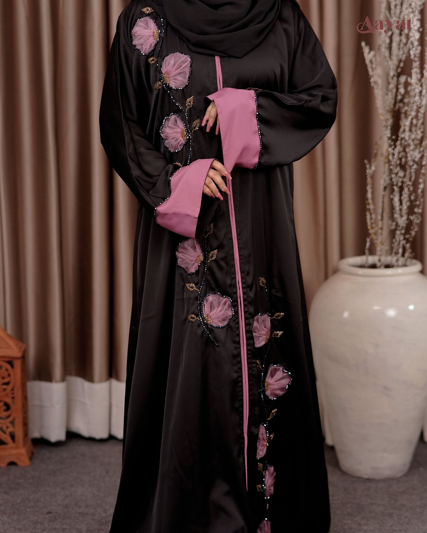 Blush Petals Abaya