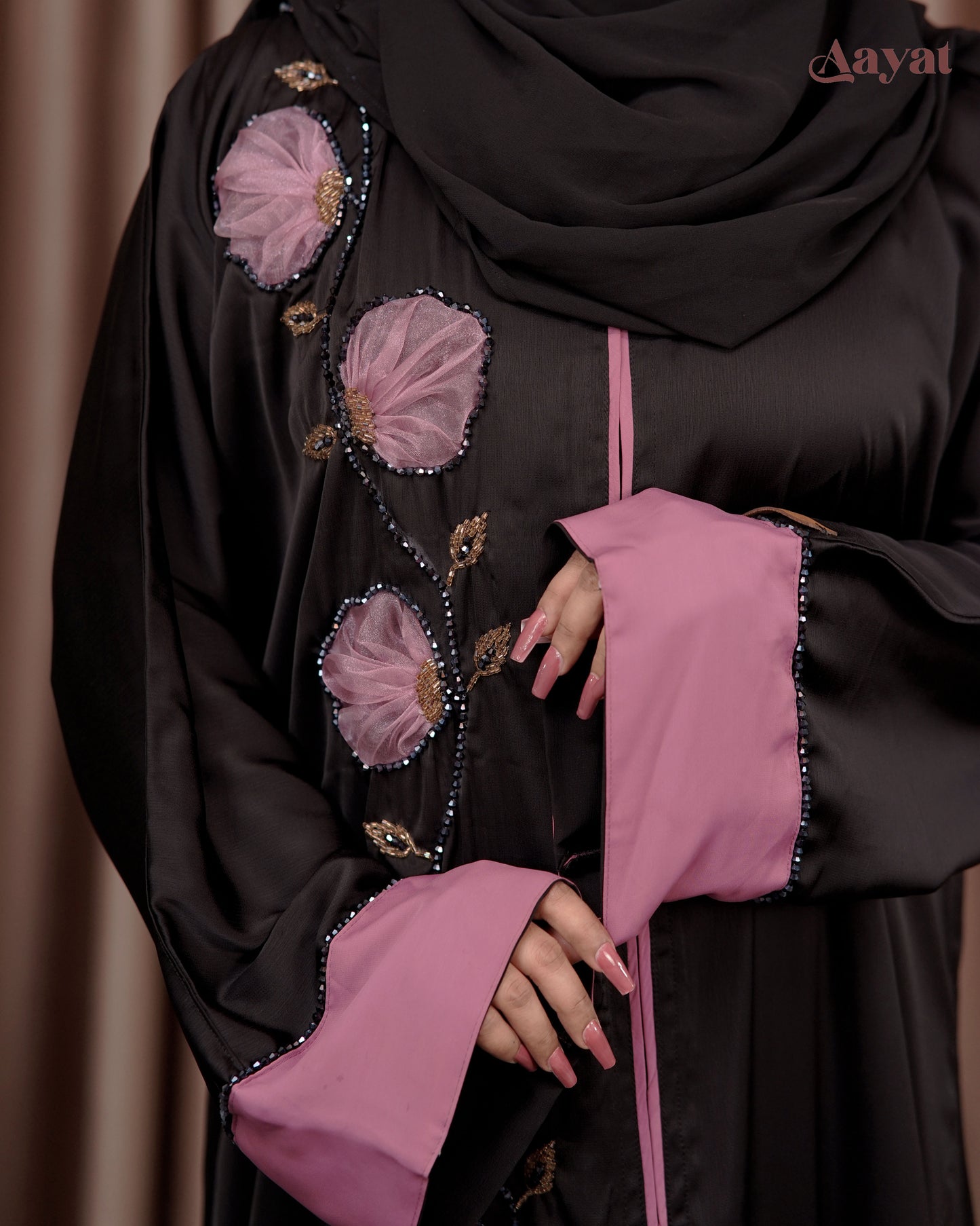 Blush Petals Abaya