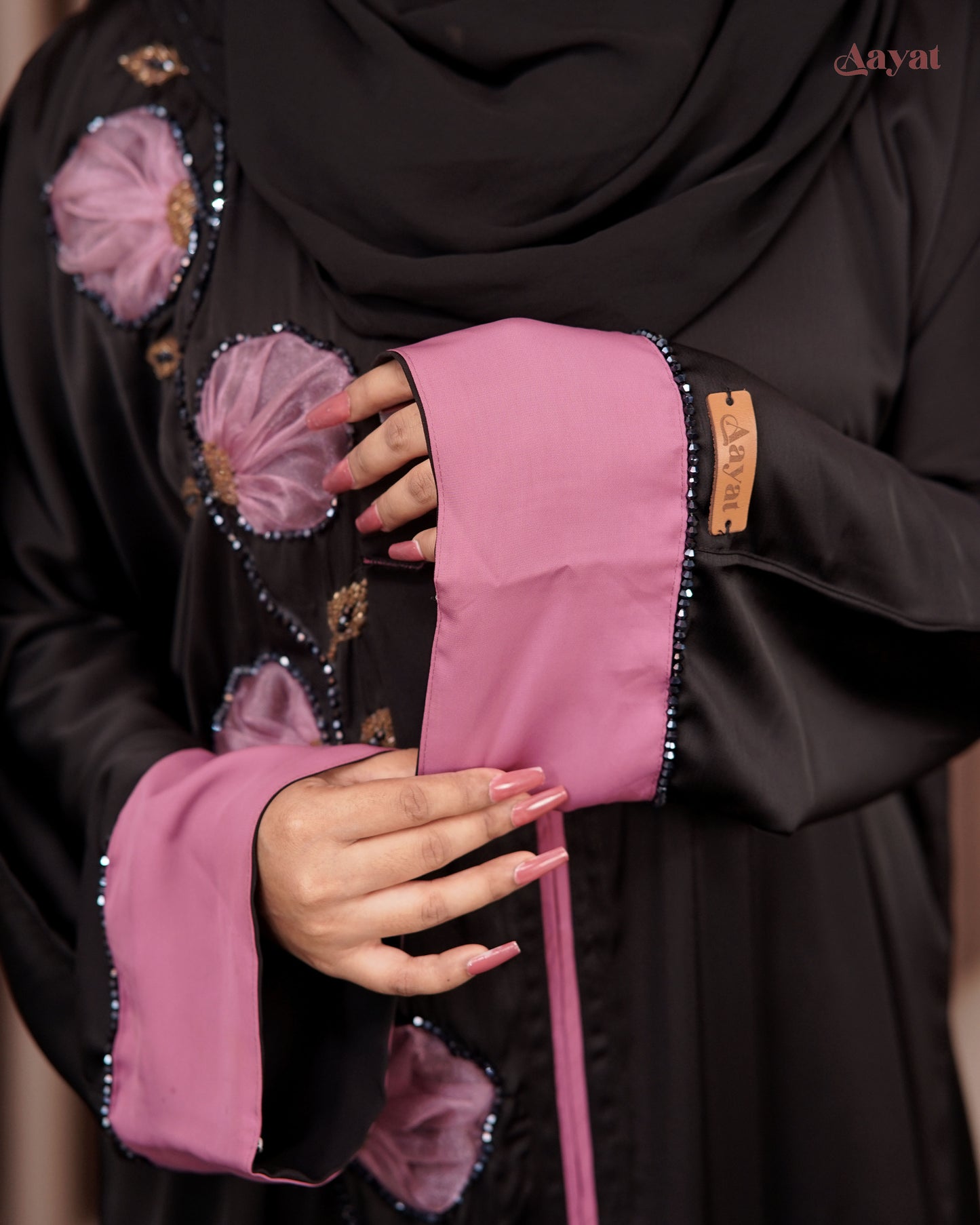 Blush Petals Abaya