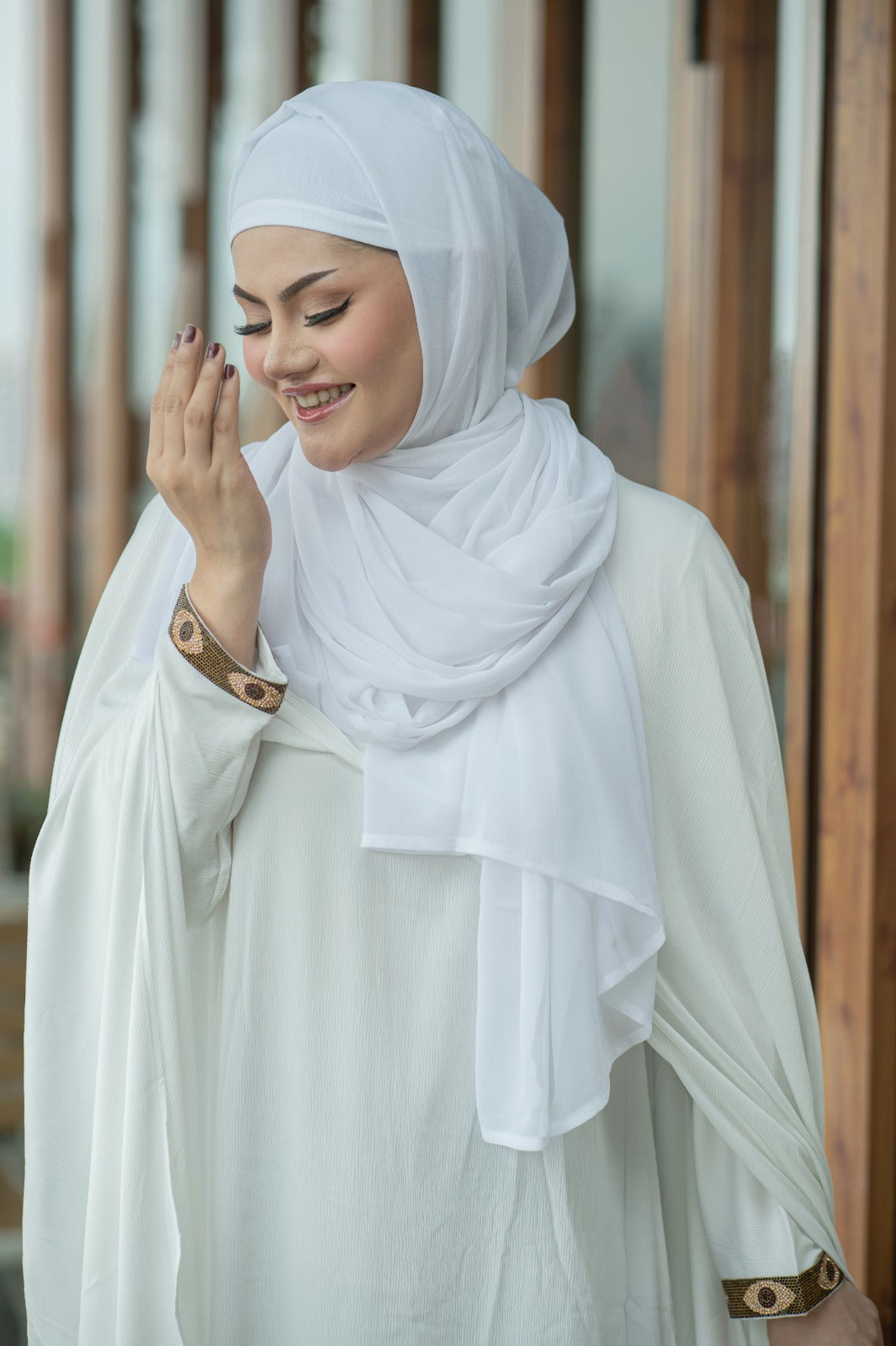 White Flowy Abaya